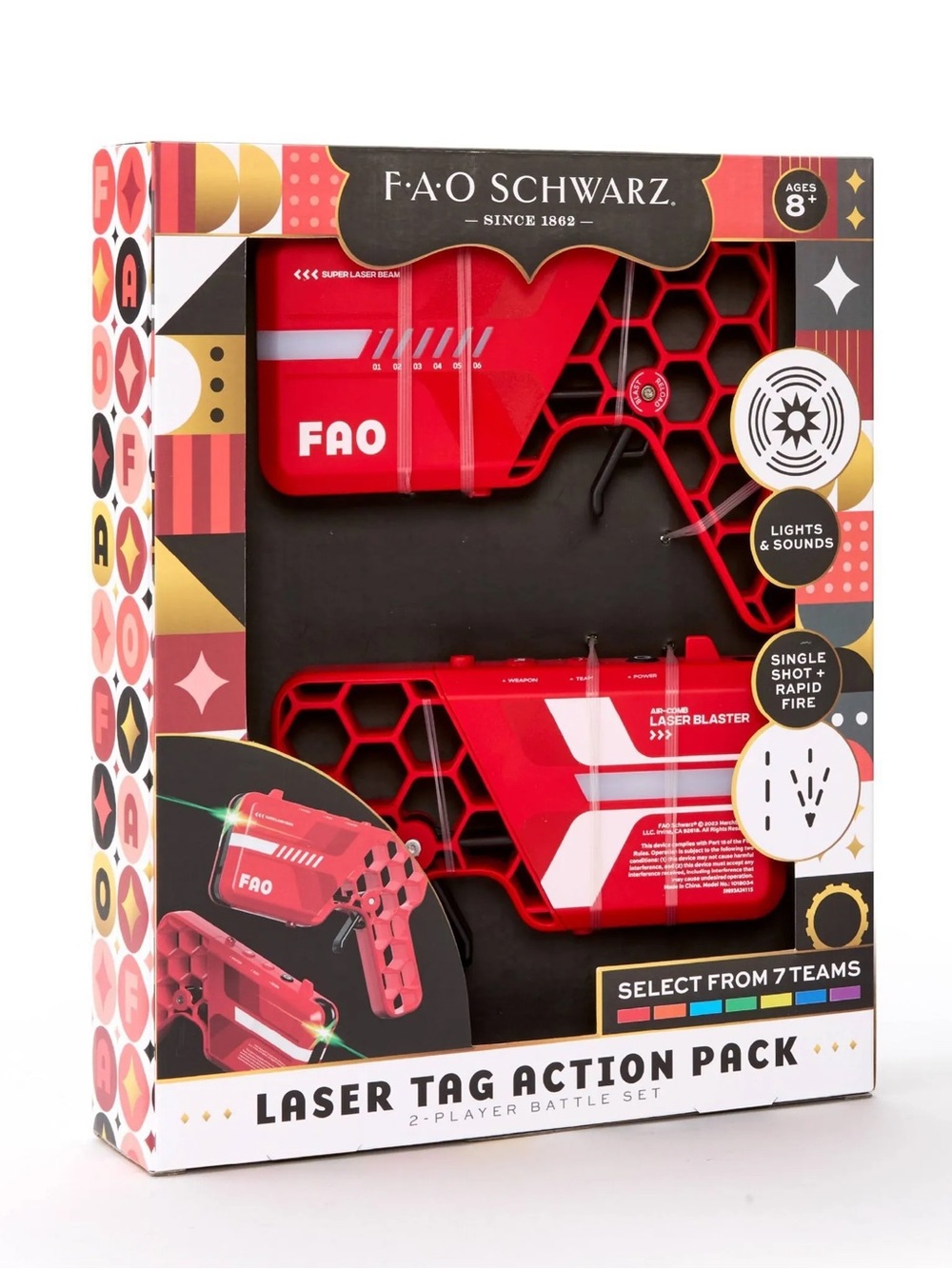 NEW FAO Schwarz Laser Tag Action 2 Pack Player Battle Set